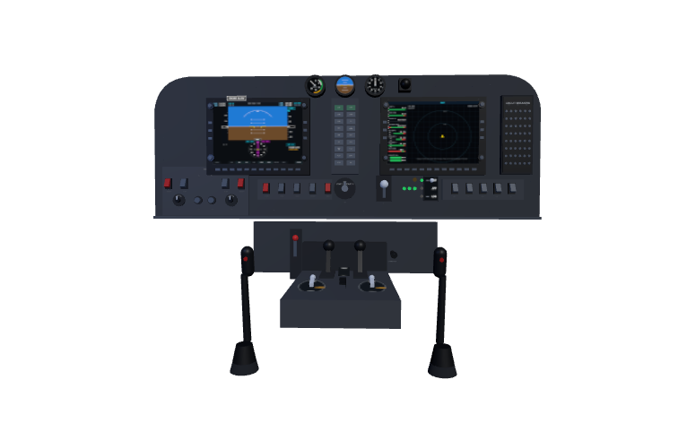DA42 panel, modelled